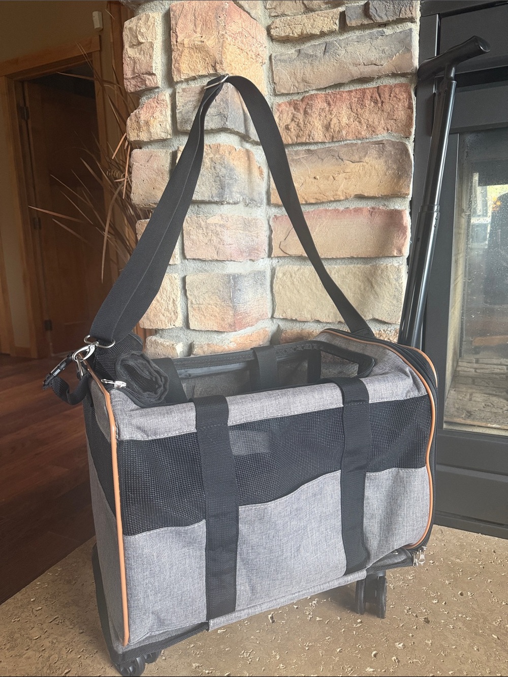 Pet Carrier wheels telescopic handle Travel Duffel Shoulder Strap